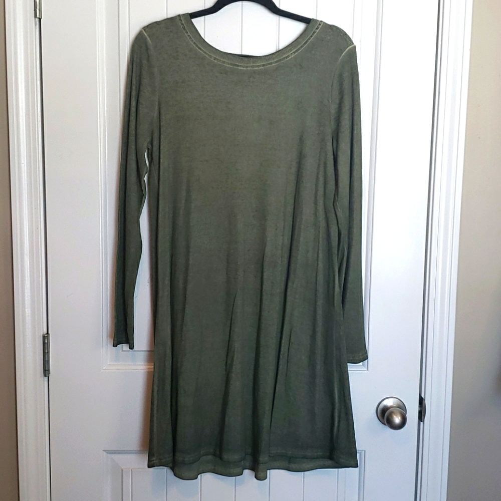 Easel washed ribbed shift dress